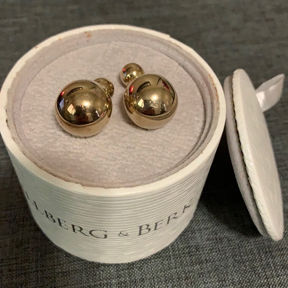 Hillberg & Berk reversable gold tone earrings.